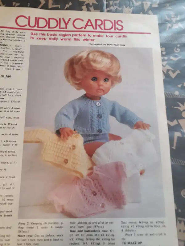 FIRST LOVE DOLL PATTERNS - CUDDLY CARDIS