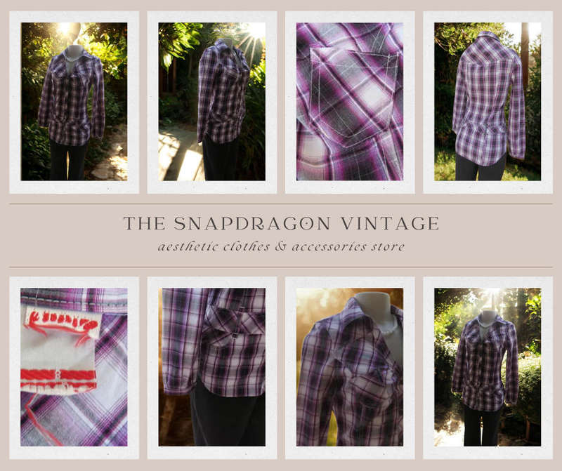 LEGIT BRAND - VIOLET/BLACK & WHITE CHECK BLOUSE WITH YOKE