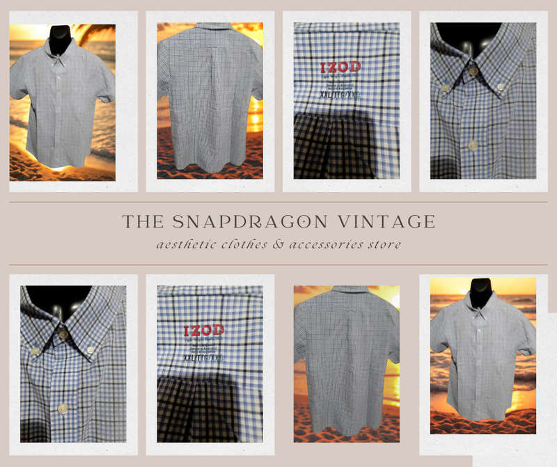 IZOD BRAND BREEZE SHORT SLEEVE PRINTED BUTTON DOWN LIGHT WEIGHT POPLIN SHIRT