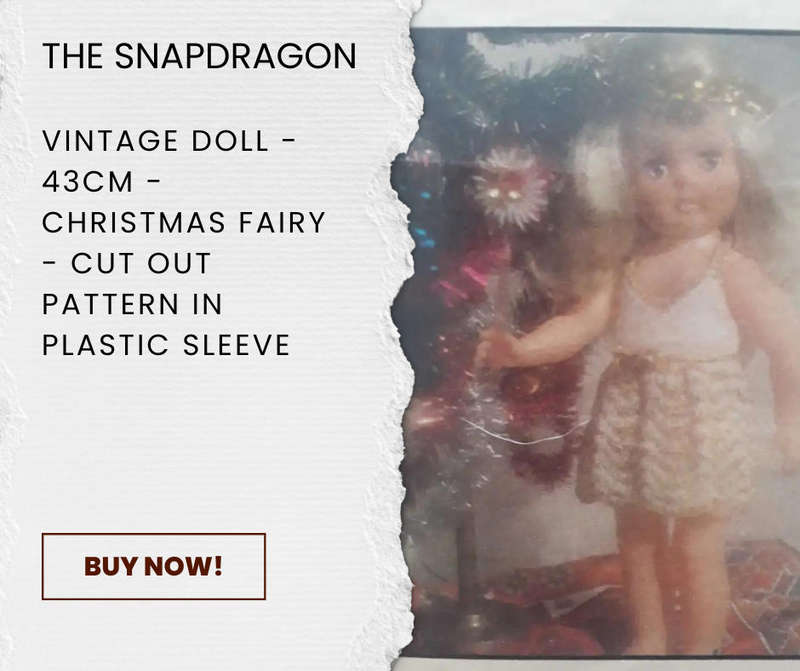 VINTAGE 43 CM DOLL KNITTING PATTERN - CHRISTMAS FAIRY  - CUT OUT AND IN A PLASTIC SLEEVE