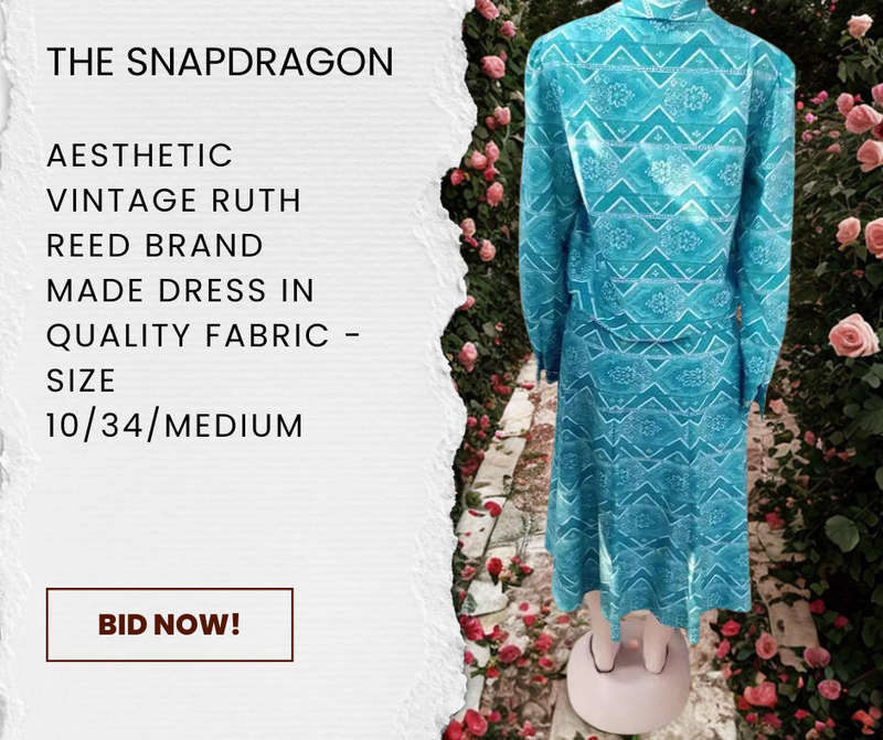 Aesthetic Vintage Ruth Reed Brand Secretary Style Dress in Hi-Quality sigzag pattern Fabric