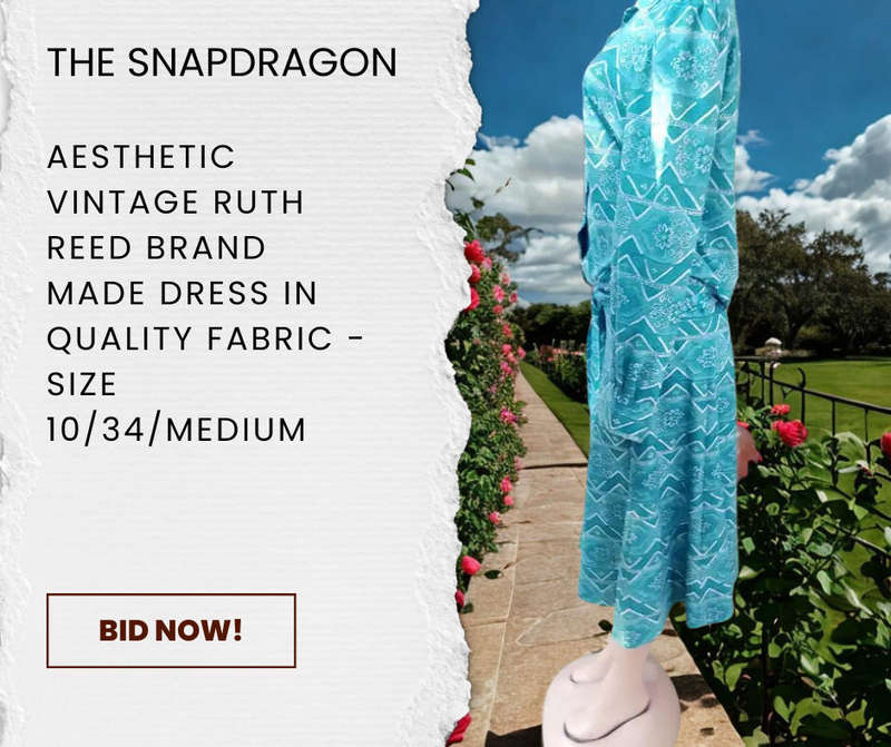 Aesthetic Vintage Ruth Reed Brand Secretary Style Dress in Hi-Quality sigzag pattern Fabric