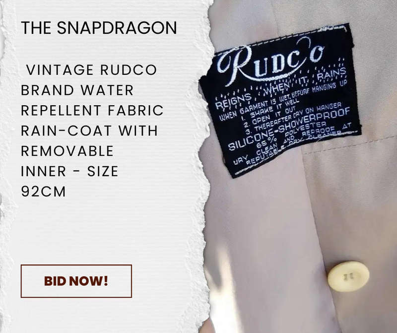 VINTAGE 1980'S RUDCO BRAND WATER REPELLENT TRENCH COAT WITH REMOVABLE INNER!!!