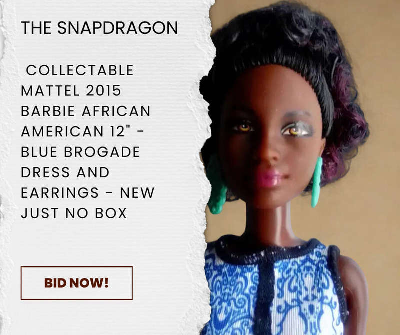 Mattel Year 2015 Barbie Fashionistas 12" Doll - African American PETITE in Blue Brocade Dress