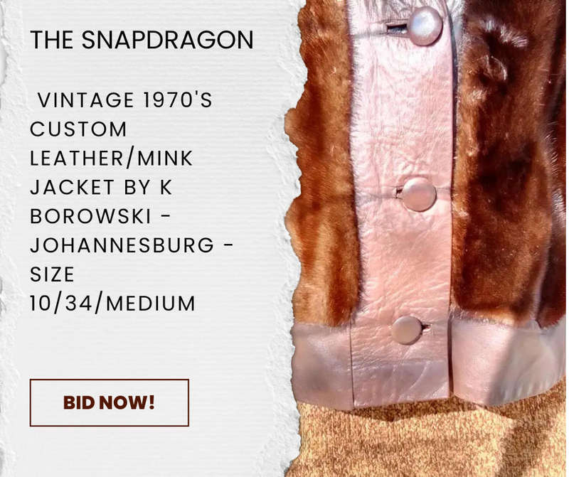 VINTAGE 1970'S K BOROWSKI - CUSTOM DESIGNED MINK LEATHER JACKET - JOHANNESBURG