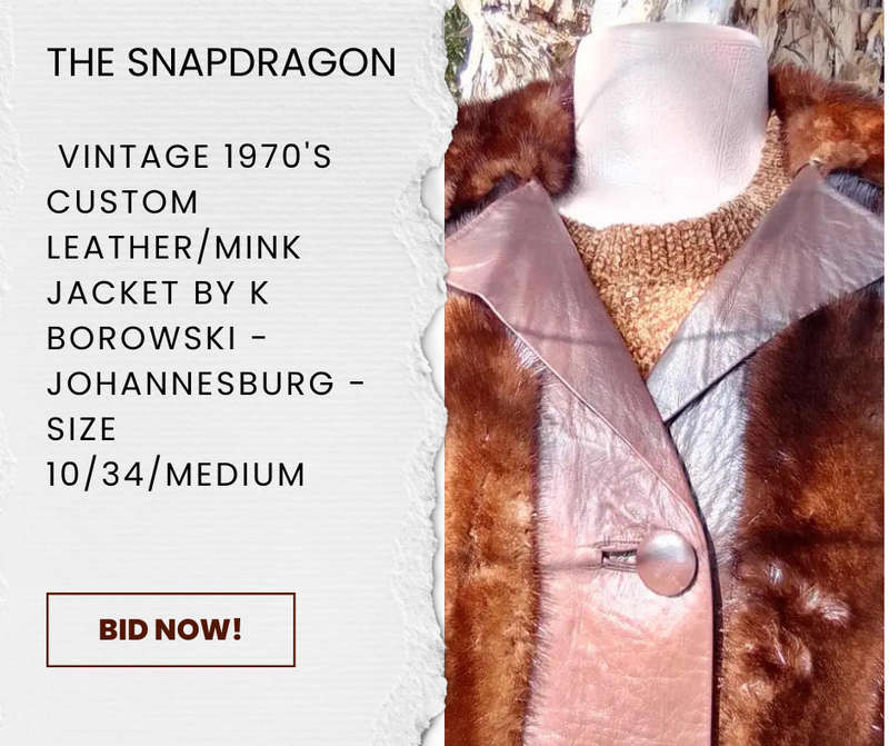 VINTAGE 1970'S K BOROWSKI - CUSTOM DESIGNED MINK LEATHER JACKET - JOHANNESBURG