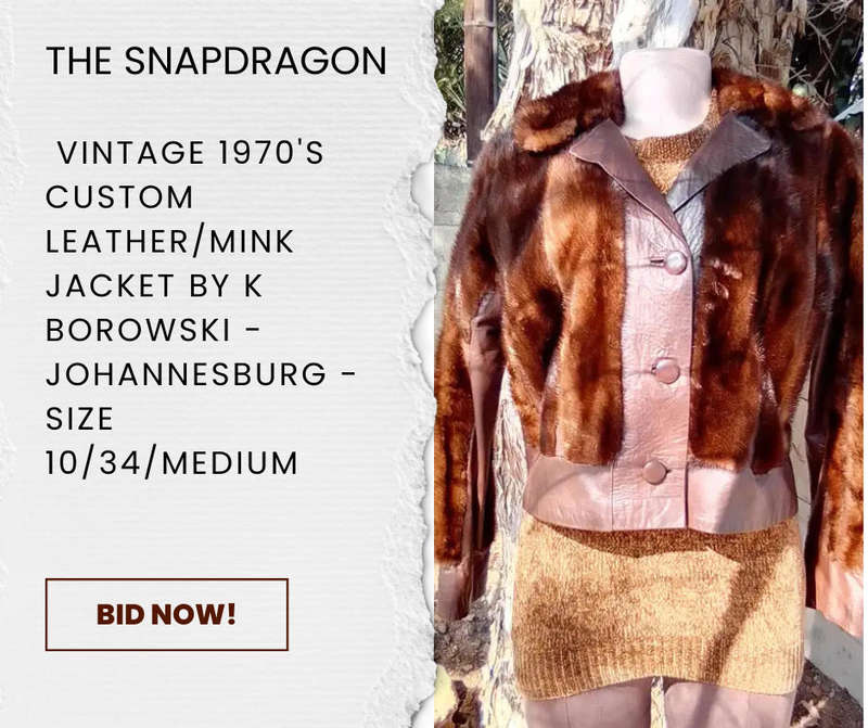 VINTAGE 1970'S K BOROWSKI - CUSTOM DESIGNED MINK LEATHER JACKET - JOHANNESBURG