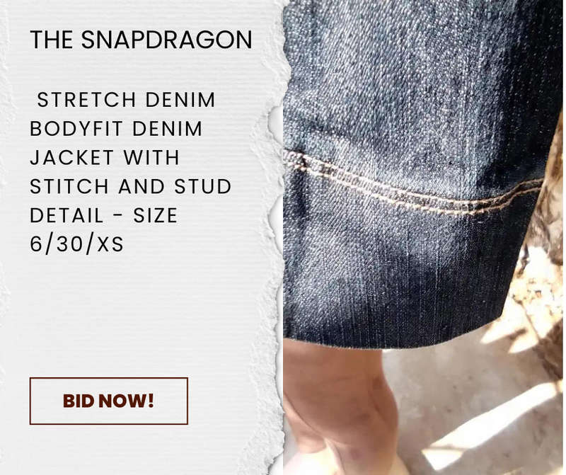 NETWORK BRAND - BEAUTIFUL BODYFIT STRETCH DENIM JACKET WITH STITCH AND STUD DETAIL
