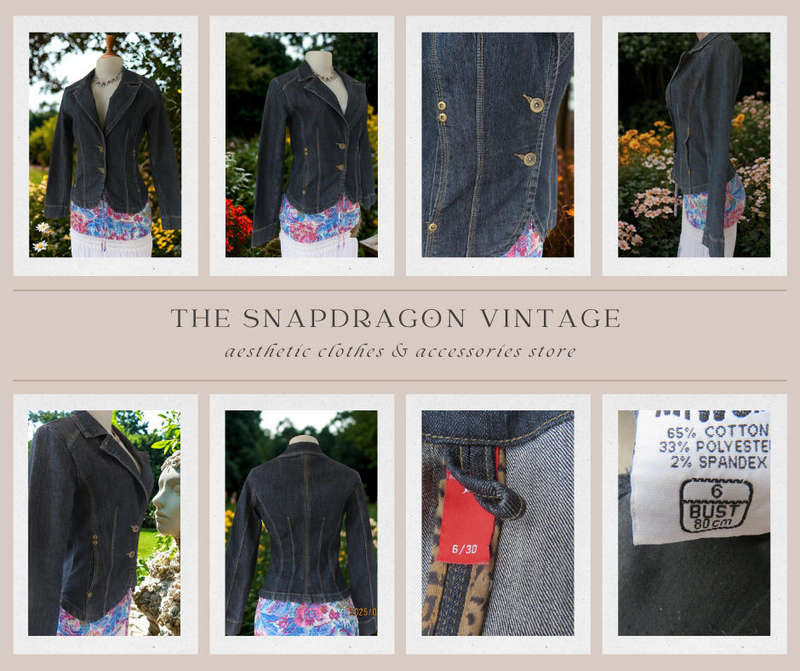 VINTAGE TAILORED DENIM LONG SLEEVED JACKET WITH SLIT POCKETS