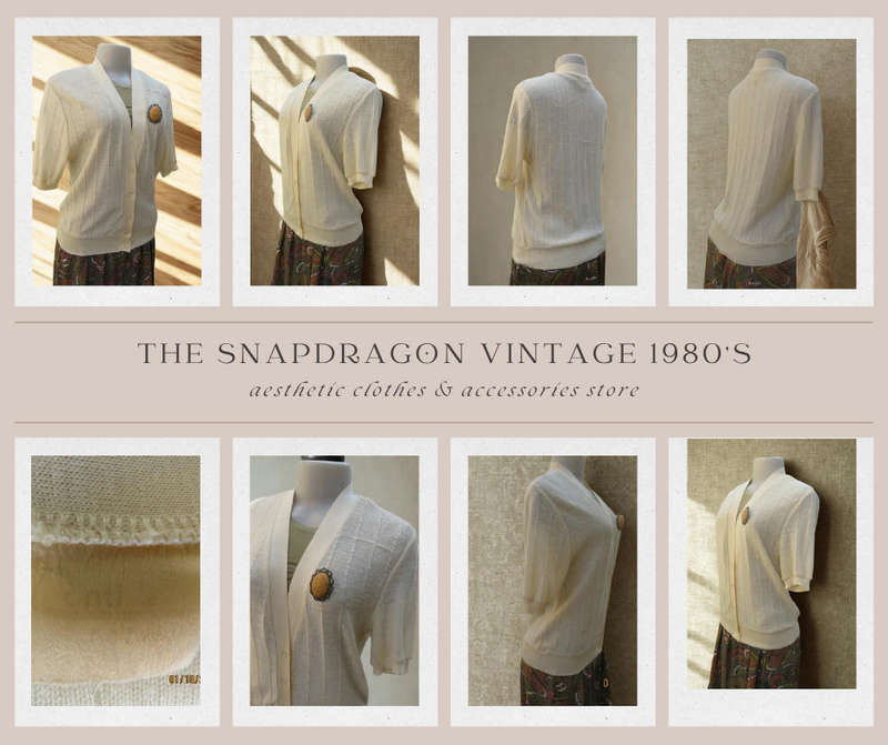 VINTAGE CONTI KNITTED SHORT SLEEVE CARDIGAN WITH FRONT BUTTON