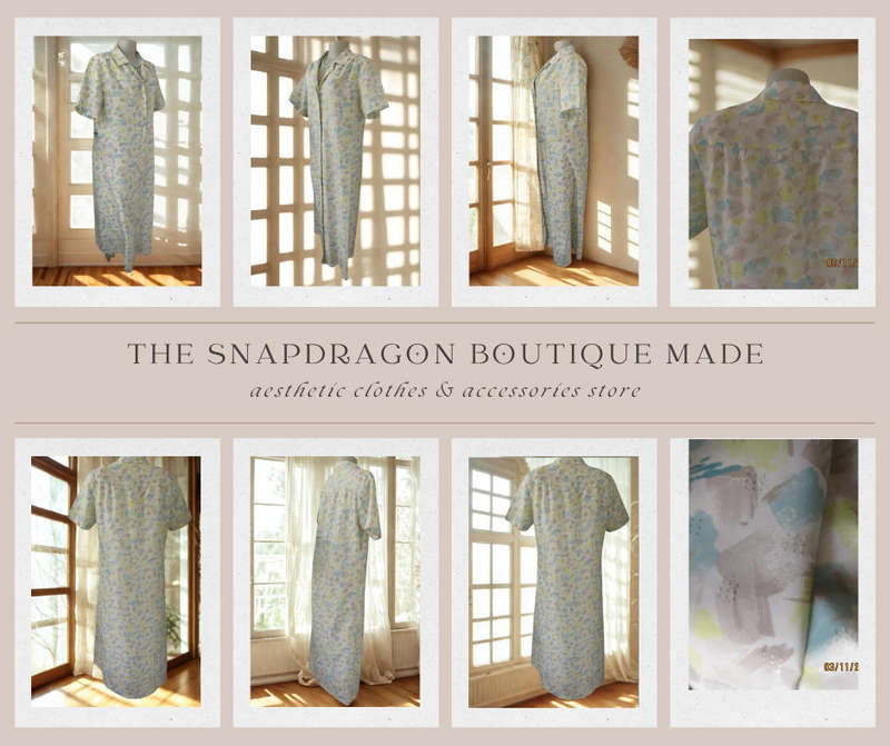 VINTAGE BOUTIQUE MADE - COOL FRONT BUTTON DRESS IN VERY SOFT COLOURES