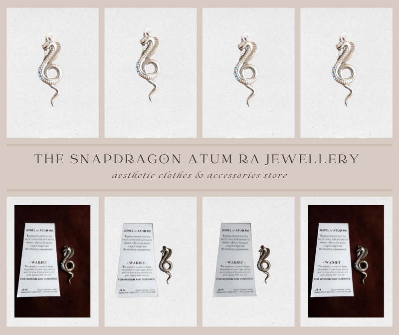 Jewels of Atum Ra Pendant - Wadjet (Serpent) for Wisdom & Guidance with 3 Swarovski Stones
