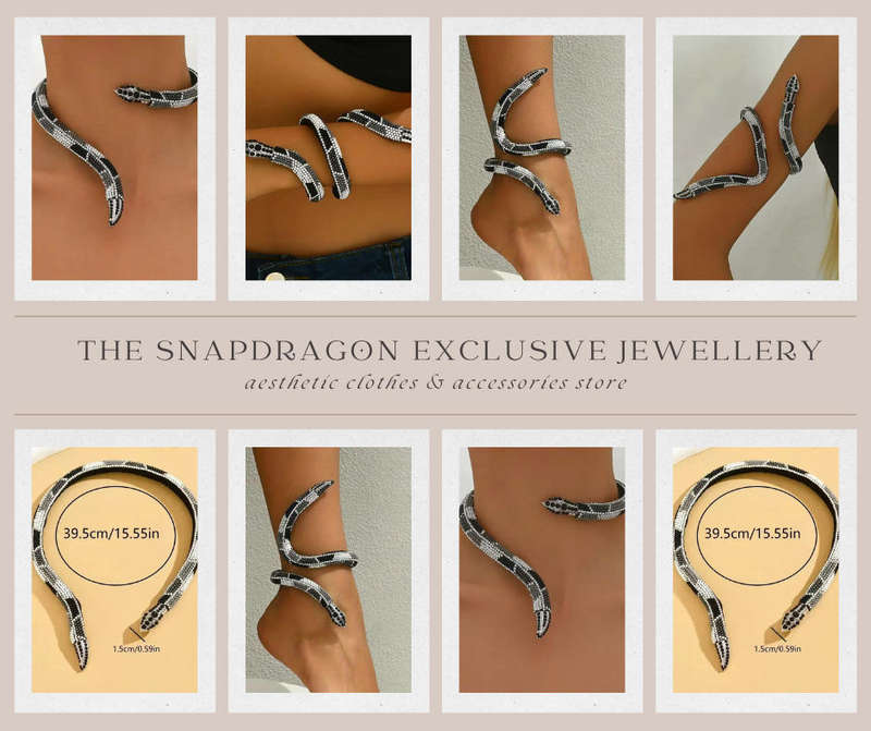 Simple snake shaped necklace, adjustable in various ways, perfect for any occasion