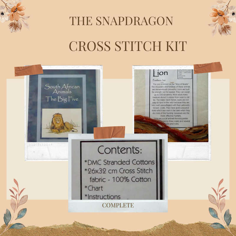 Cross Stitch Kit by Mollink Designs - Lion