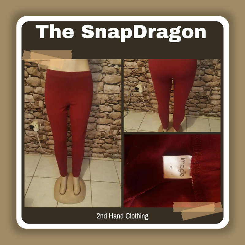 DARK WINE-RED IMAGE BRAND POLYCOTTON BLEND LEGGINGS IN NEW CONDITION - SIZE XL
