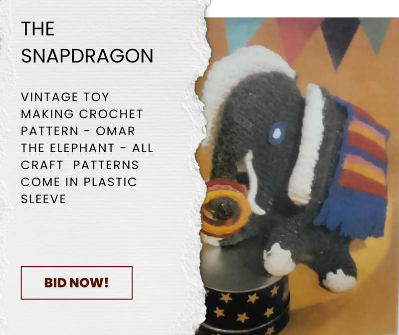 VINTAGE TOY MAKING CROCHET PATTERN - OMAR THE ELEPHANT