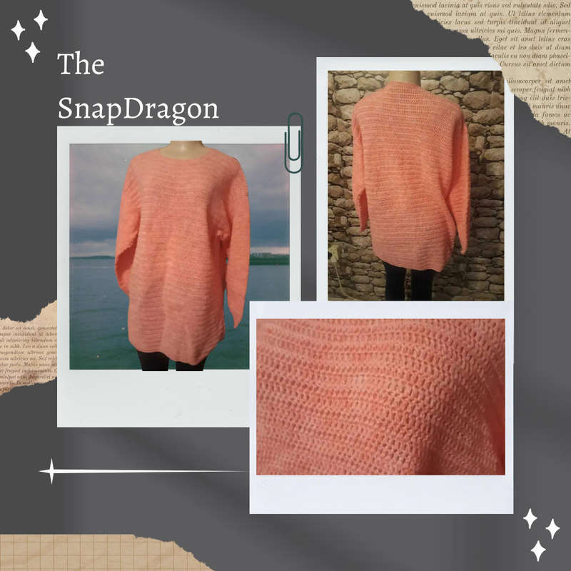 HAND CROCHET  PINK JUMPER - SIZE 14/38/XL