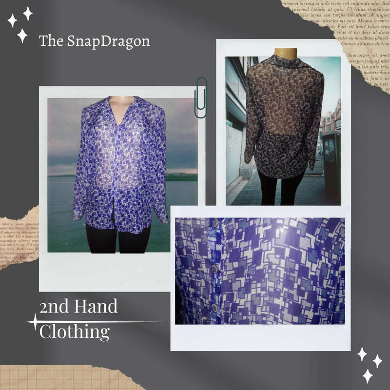 SHEER POLYESTER LONG SLEEVED TOP BY INSYNC WITH CUFFED SLEEVES - SIZE 10/34/M