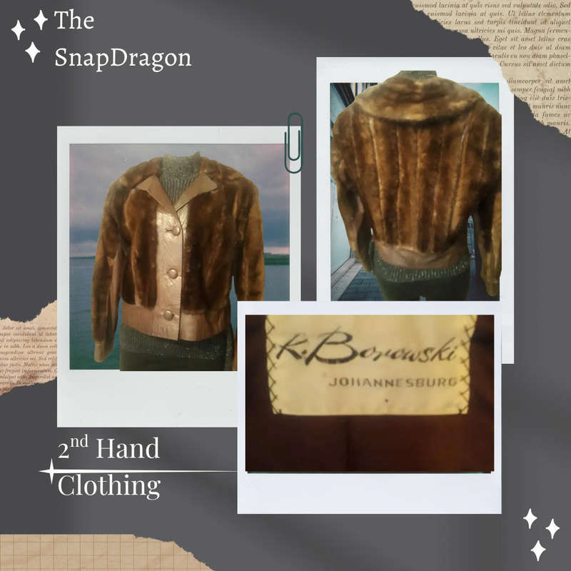 VINTAGE 1970'S JACKETS GENIUNE LEATHER AND MINK K BOROWSKI JACKET - SIZE 10/34/MEDIUM