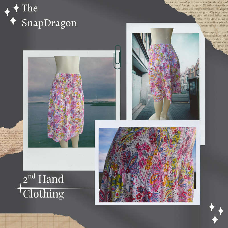 Easy to wear polycotton skirt with wide elasticated waist - Size 8/32/Small