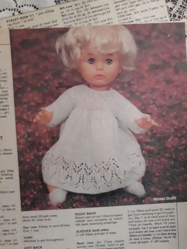 FIRST LOVE DOLL PATTERNS - ADDRESSING FIRST LOVES 3 OUTFITS 2 TO KNIT AND 1 TO CROCHET!