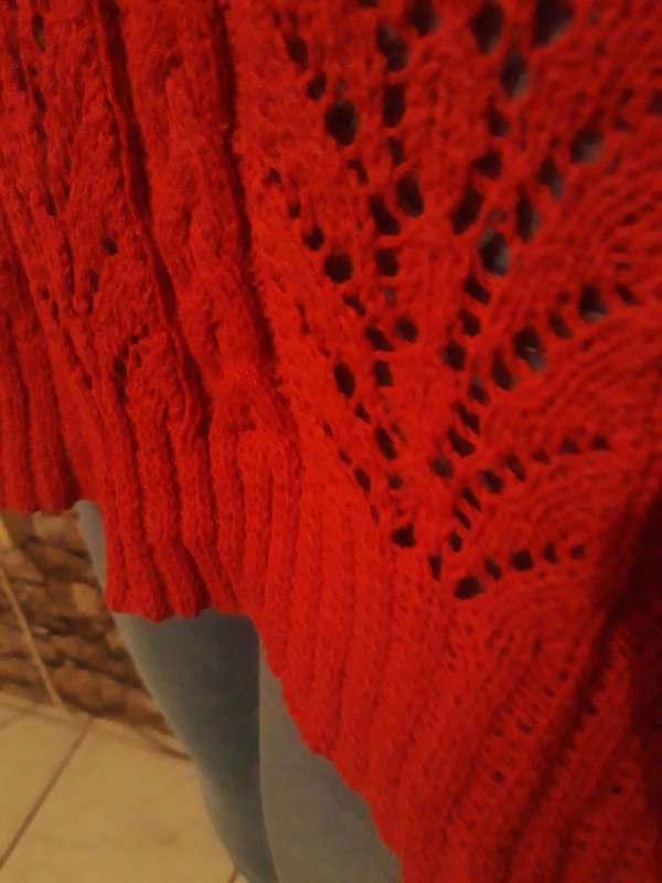 EXCLUSIVE HAND KNITTED CABLE AND LACE POLONECK THROW OVER TUNIC - XXL/16/40 - NEW ITEM
