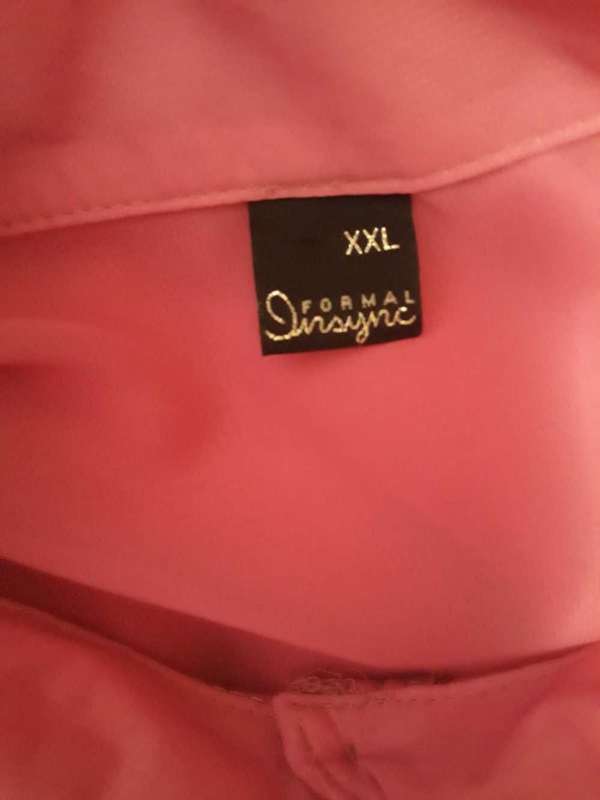 VINTAGE FORMAL INSYNC HOT PINK SHEER BLOUSE/SHIRT - SIZE 2XL - AS NEW CONDITION
