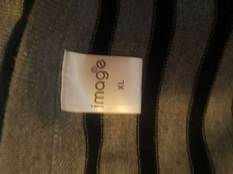 IMAGE BRAND BLACK/GREY KNITTED TOP IN NEW CONDITION - SIZE 14/38/XL