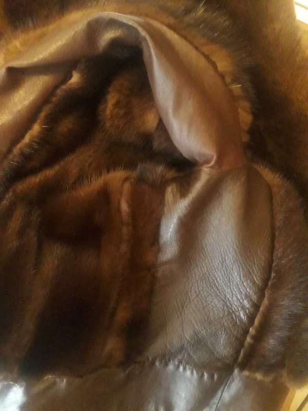 VINTAGE 1970'S JACKETS GENIUNE LEATHER AND MINK K BOROWSKI JACKET - SIZE 10/34/MEDIUM