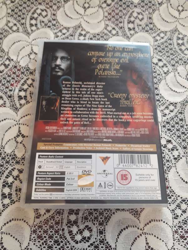 HORROR DVD - THE NINTH GATE JOHNNY DEPP