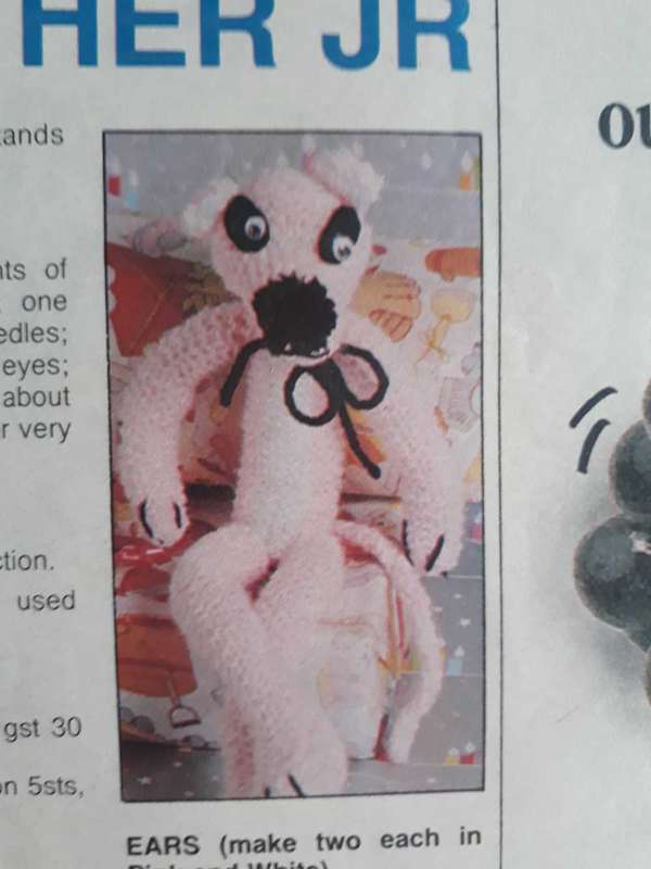 TOY KNITTING PATTERN - PINK PANTHER JR