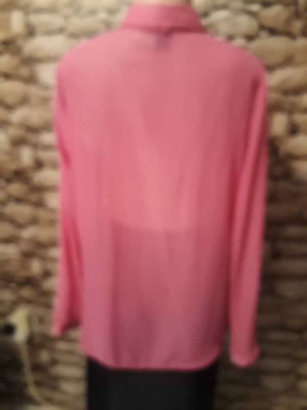 VINTAGE FORMAL INSYNC HOT PINK SHEER BLOUSE/SHIRT - SIZE 2XL - AS NEW CONDITION