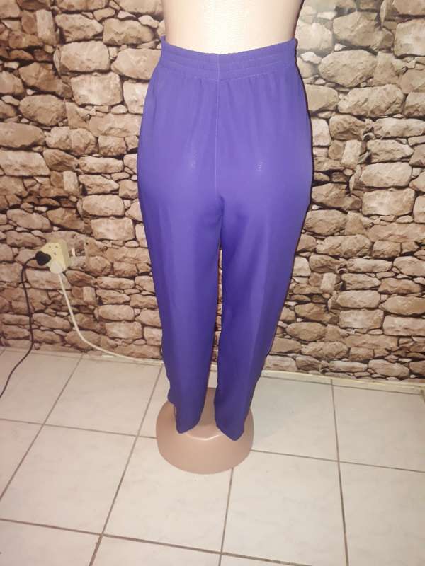 TIMELESS DARK PURPLE PANTS BY KKK IN 100% POLYESTER WASH AND WEAR - SIZE 12/36/L