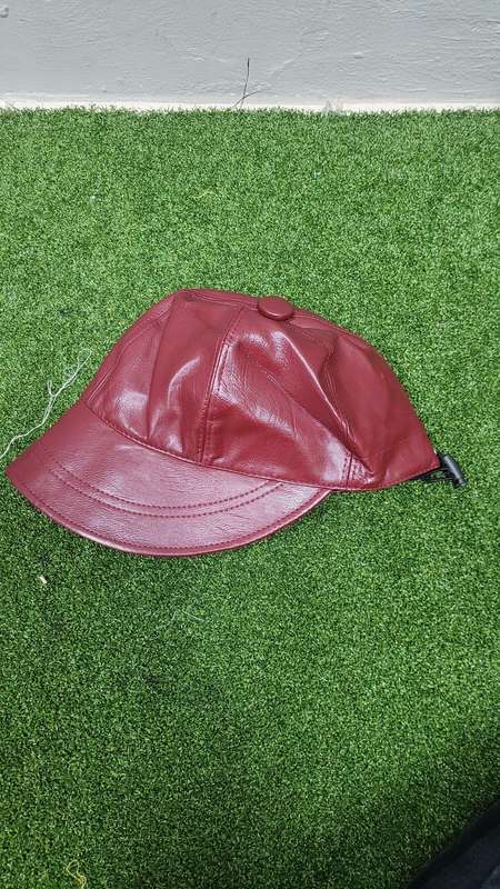 Ladies Maroon Synthethic Leather Cap