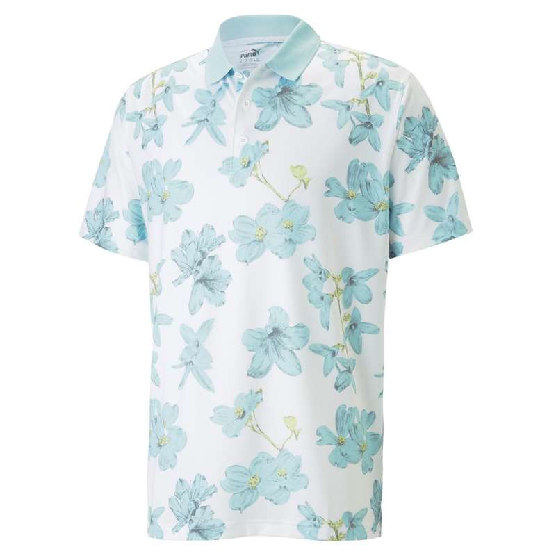 GOLF - Puma Mattr Verdant Polo (Bright White/Tropical Aqua)