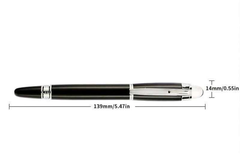 Ultra Luxurious Silver & Black Metal Grid RollerBall Pen