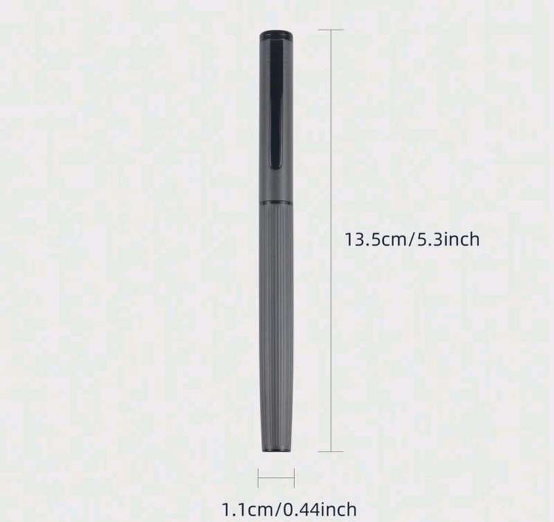 Grey Textured Metal Body Fountain Pen
