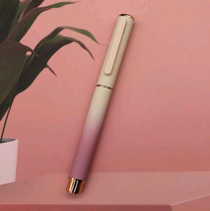 Gradient Pink Steel Body Fountain Pen