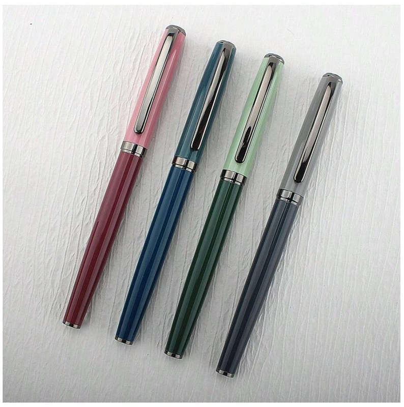 Classic Metal Fountain Pen with 0.38mm Nib (Blue)