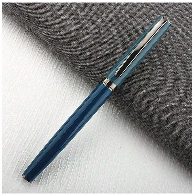 Classic Metal Fountain Pen with 0.38mm Nib (Blue)