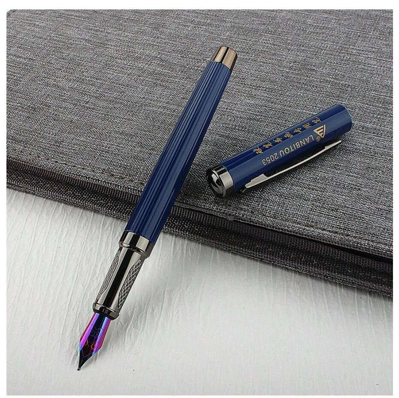 Metal Fountain Pen with 0.5MM Tungsten Nib - Gloss Black