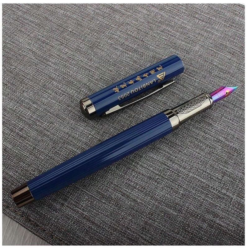 Metal Fountain Pen with 0.5MM Tungsten Nib - Gloss Black