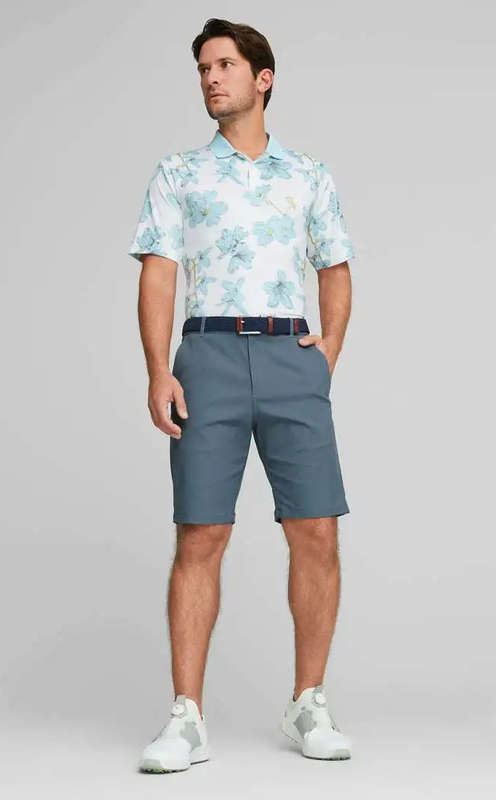 GOLF - Puma Mattr Verdant Polo (Bright White/Tropical Aqua)