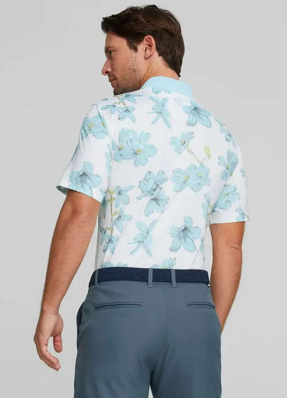 GOLF - Puma Mattr Verdant Polo (Bright White/Tropical Aqua)