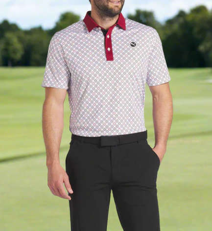 GOLF - Puma Pure Monogram Golf Polo (White Glow/Intense Red)