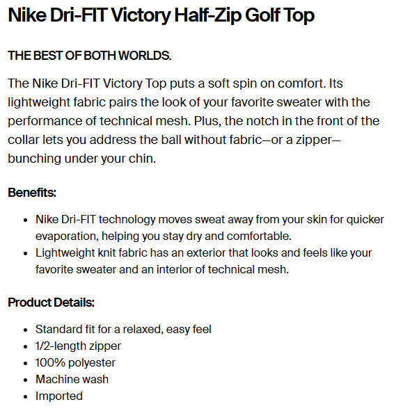 Nike Dri-FIT Victory Half-Zip Black Golf Jacket