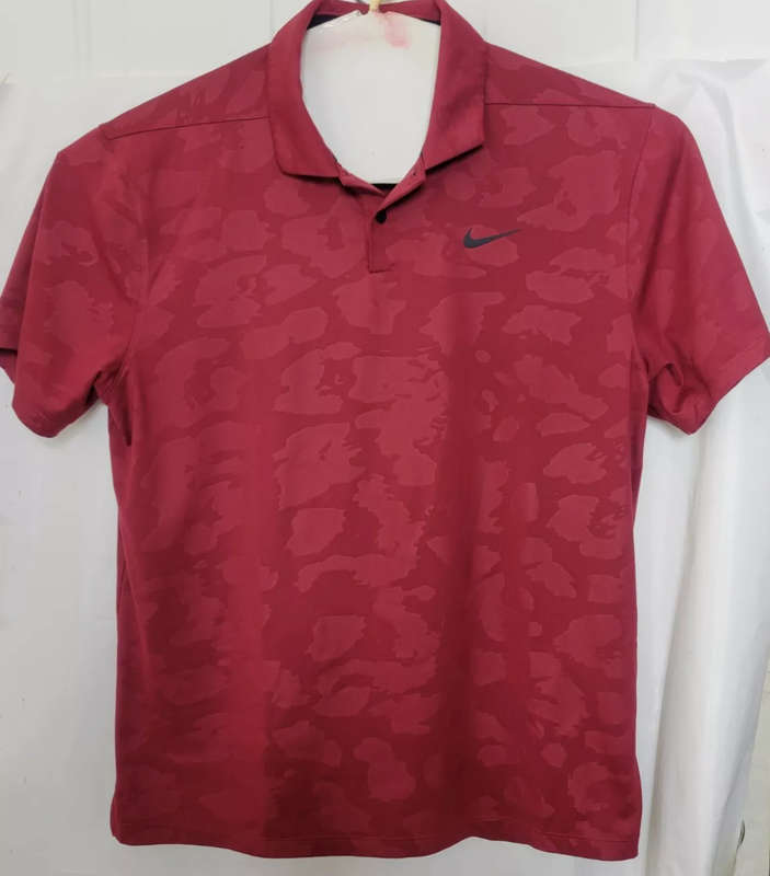 Collectors Item - Nike Tiger Woods Dri Fit Vapor Polo Golf Shirt Camo Red