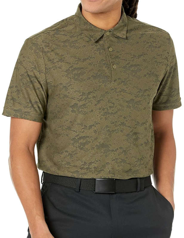 Adidas Textured Jacquard Camo Golf Polo