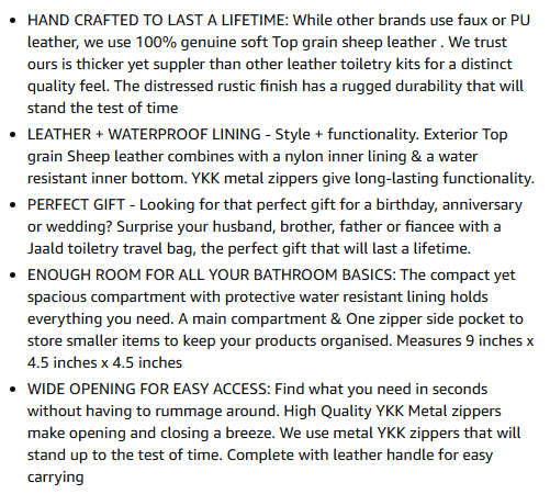 Genuine Leather Toiletry Bag