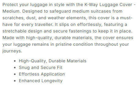 K-Way Luggage Cover